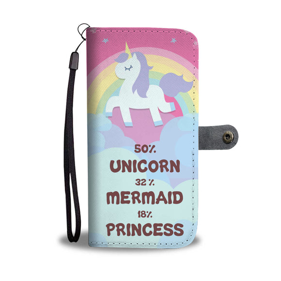50% Unicorn 32% Mermaid 18% Princess Wallet Phone Case