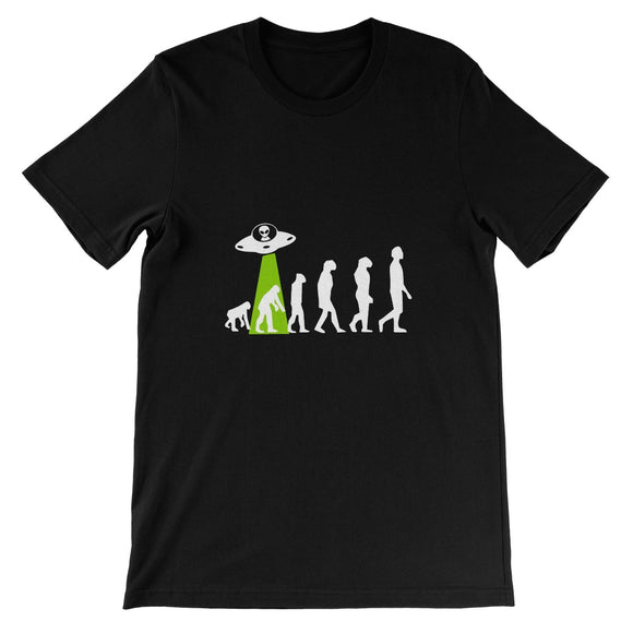 Human Evolution By Aliens Unisex Fine Jersey T-Shirt