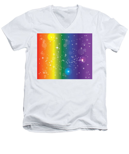 Rainbow Pride With Sparkles - Men's V-Neck T-Shirt