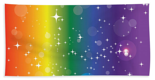 Rainbow Pride With Sparkles - Bath Towel