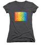 Rainbow Pride With White Paint Splodges - Women's V-Neck T-Shirt
