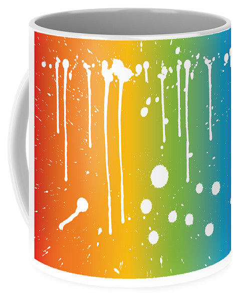 Rainbow Pride With White Paint Splodges - Mug