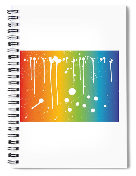 Rainbow Pride With White Paint Splodges - Spiral Notebook