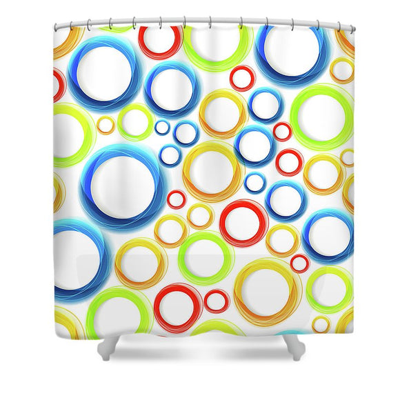 Seamless Organic Pattern With Bright Colorful Circles. Eps10 - Shower Curtain